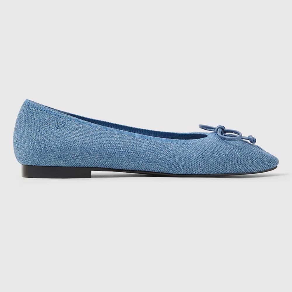 Vivaia Elvira Old Money Washable Breathable Square Flat Slate Blue Loafers 7.5 - Picture 5 of 9